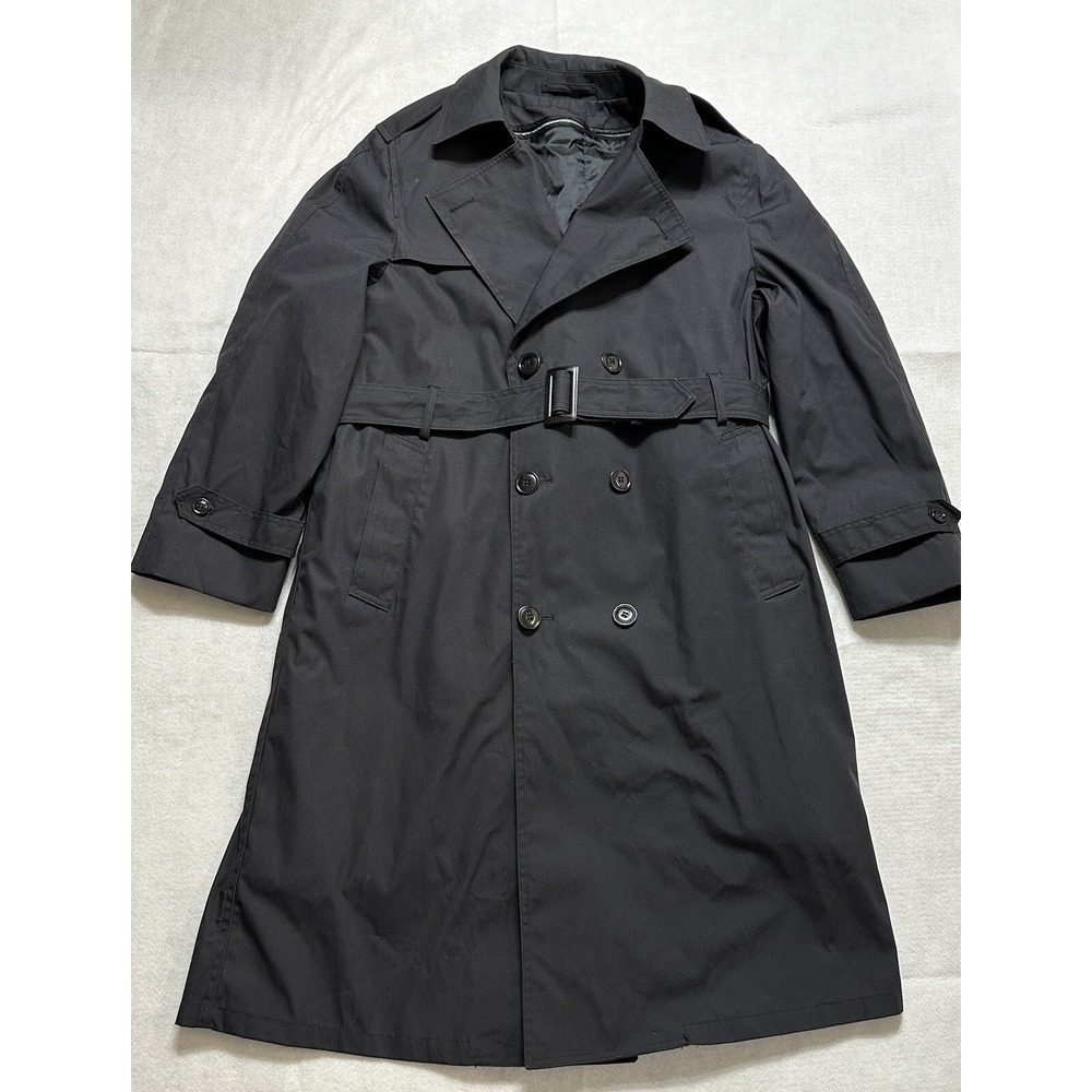 Garrison Collection Men's Coat Size 42-R Long Black Lined Water Repellency